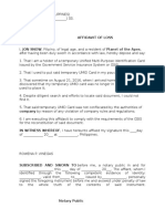 Affidavit of Loss of UMID Card