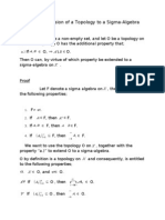 On The Extension of A Topology To A Sigma Algebra