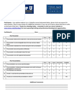 Presentation Evaluation Form: WWW - Tamuc.Edu/Developu