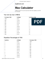 Bench Press One Rep Max Calculator - Strength Level