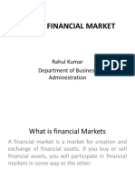 Indian Financial Market: Rahul Kumar Department of Business Adminestration