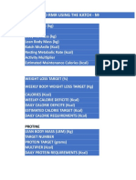 Estimated RMR Using The Katch - Mcardle Formula: Protine