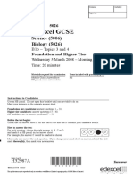 Edexcel GCSE: Science (5006) Biology (5026)