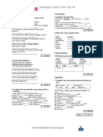 Elementary Quick Check Test 3B: Grammar Vocabulary