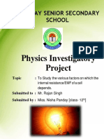 Nosegay Senior Secondary School: Physics Investigatory Project