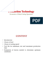 Economics of Metal Cutting Operations