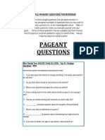 Sample Pageant Questions