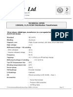 Technical Specs 1500KVA 11kV