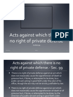 Acts Against Which There Is No Right of Private Defense Notes