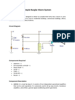 Simple Burglar Alarm System: Circuit Diagram