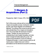 Course 7: Mergers & Acquisitions (Part 2) : Excellence in Financial Management