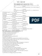 Unit 1: Family Life Vocabulary Task 1: Complete These Sentences With An Appropriate Word or Expression From A, B or C