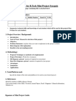 Format of Synopsis of MiniProject 1