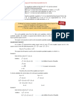 Finding The Roots of A Quadratic Equation by Square Root