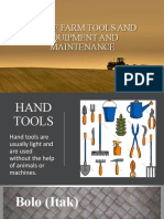 Use of Farm Tools and Equipment and Maintenance