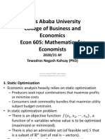 Econ 605 - Static Optimization