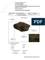 Praktikum Mineralogi Petrologi Lampiran Lembar Deskripsi Acara: Batuan Beku Basa Dan Ultrabasa