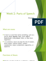 Week 2: Parts of Speech: Nouns