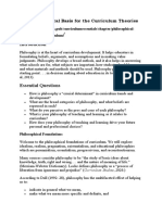 Philosophical Foundations of Curriculum