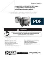 Gast Lubricated 0211 Series Rotary Vane Vacuum Pumps & Compressors O & M M