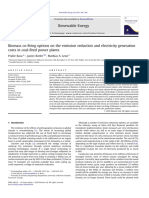 Biomass Co-Firing Options On The Emission Reduction and Electricity Generation Costs in Coal Fired Power Plants