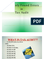 Commonly Found Errorsin Tax Audit