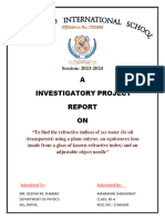 Manasvini Shekhawat - Refractive Indices of (A) Water (B) Oil