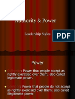 Power Authority and Leadership Styles