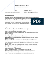 EDPM SECTION II - Keyboard Shortcuts