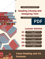 Reading Closely and Analyzing Text Education Presentation in Brown and Red Dotted Style