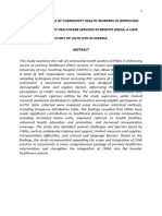 Assessing The Role of Community Health Workers in Improving Access To Primary Healthcare Services in Remote Areas A Case Study of Uuth Uyo in Nigeria