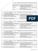 Present Continuous and Present Simple Speaking Card