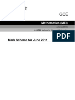 Mark Scheme For June 2011: Mathematics (MEI)