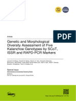 Genetic and Morphological Diversity Assessment of Five Kalanchoe Genotypes by Scot, Issr and Rapd-Pcr Markers