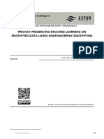 Privacy-Preserving Machine Learning On Encrypted Data Using Homomorphic Encryption