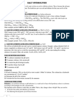 Acid - Base Equilibrium - Salt Hydrolysis