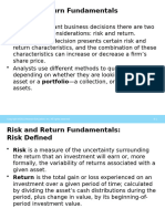 Topic 2 Risk and Return