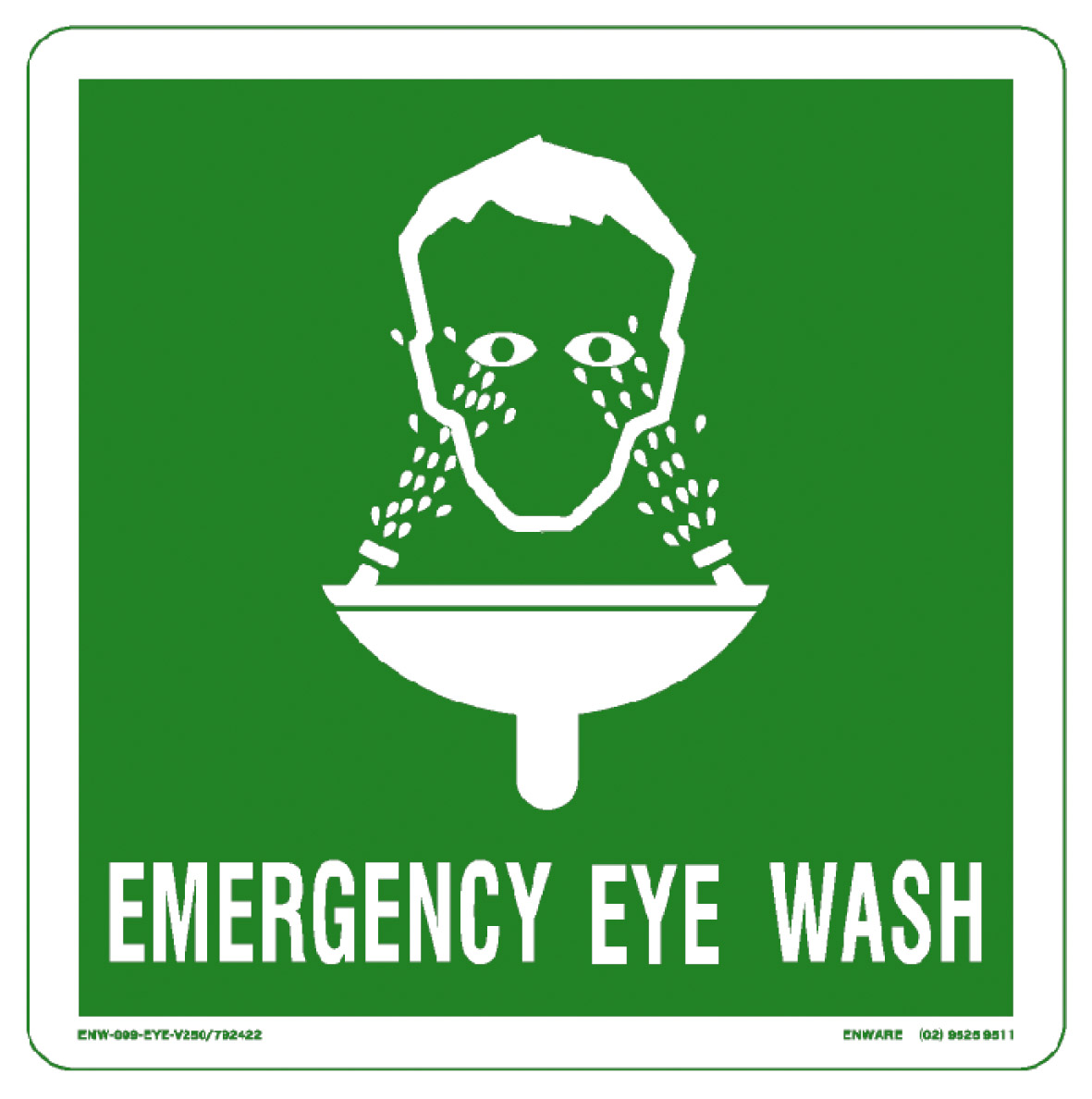 METAL SIGN 250 X 250MM - Emergency Eye Wash -(ESS508)