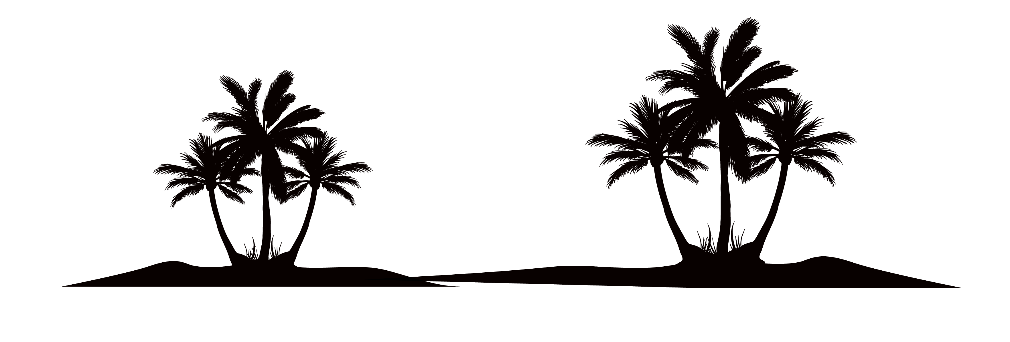 Silhouette Music Beach Download - Vector black beach coconut tree ...