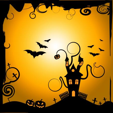 Haunted House Shows Trick Or Treat And Astronomy