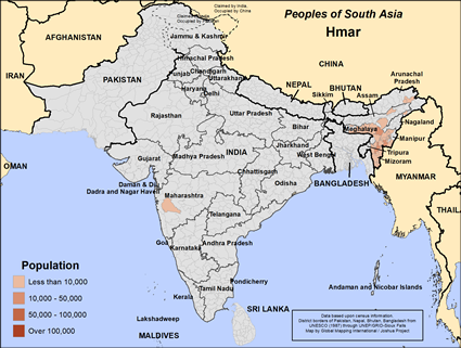 Map of Hmar in India