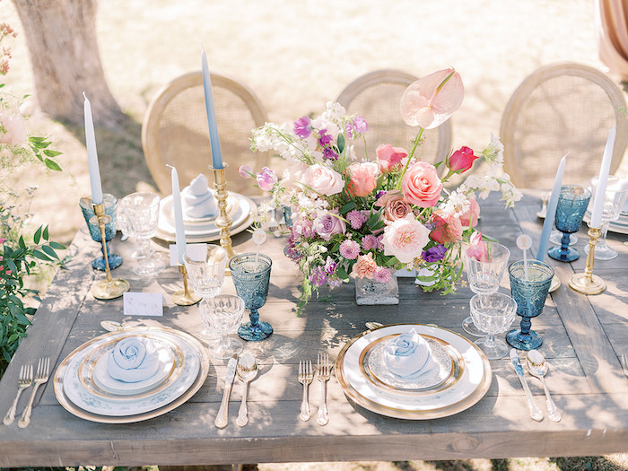 Bridgerton Inspired Guest Table from a Bridgerton Inspired Baby Shower on Kara's Party Ideas | KarasPartyIdeas.com