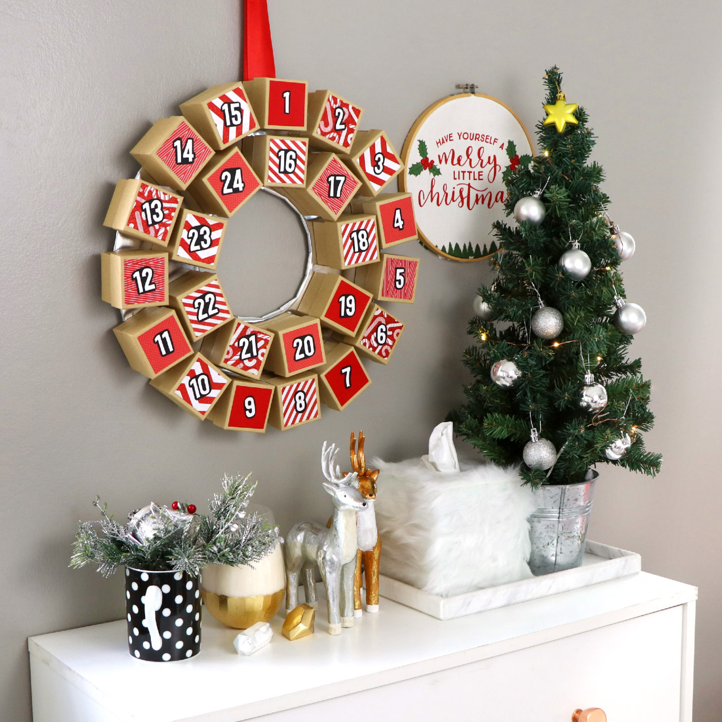 DIY Advent Calendar Wreath - Karen Kavett