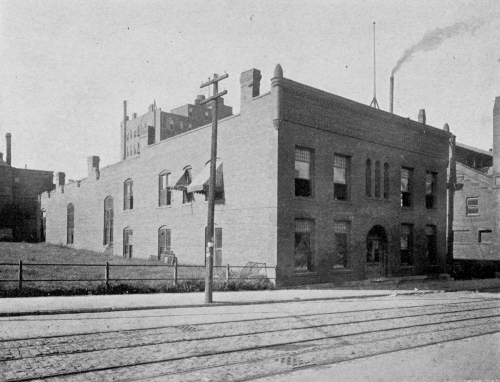 Two story library building at 8th and Oak streets