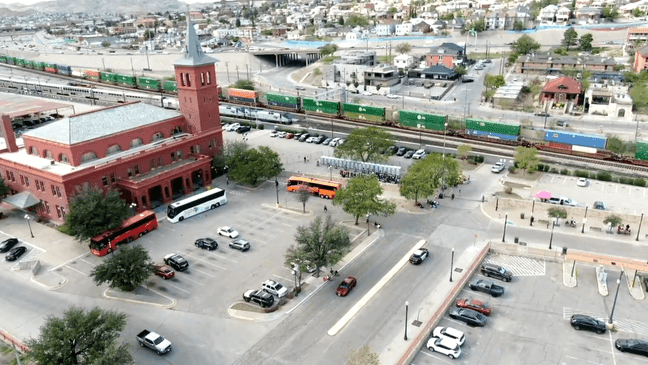 Drone over Union Depot on Oct. 2, 2023. Credit: KFOX14/CBS4