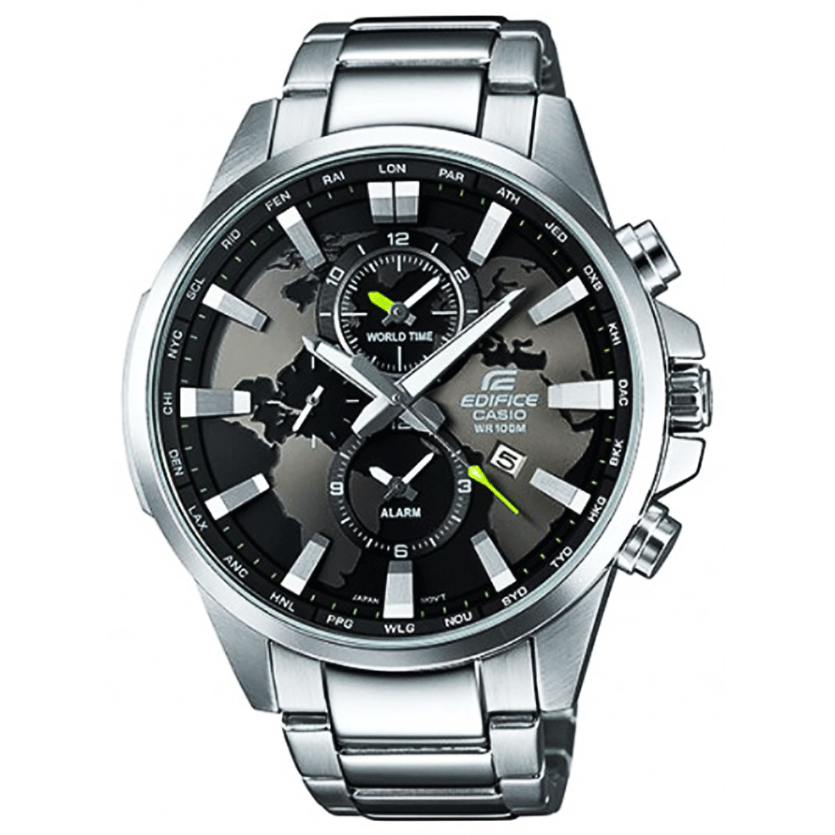 Men's Edifice Analog Watch Stainless steel band with black dial