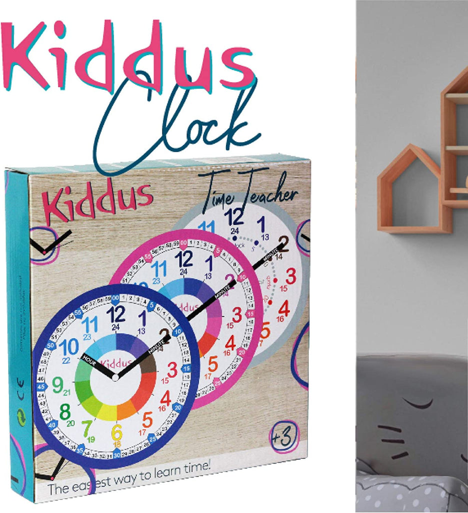 Kids Wall Watches Collection_ Pink, Blue and Black