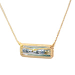 Green & Gold Bar Pendant Necklace