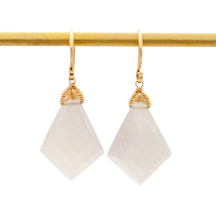 Faceted Moonstone Drop Earrings