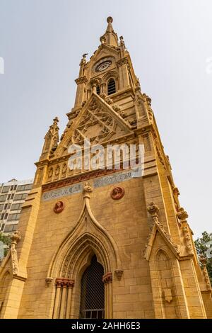 Karachi Merewether Clock Tower Picturesque Breathtaking View at Jinnah Road on a Cloudy Sky Day Stock Photo